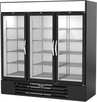 Beverage Air MarketMax Three-Section Dual Temp Reach-In Glass Door Merchandiser Refrigerator/Freezer
