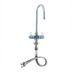 Thumbnail image #1 for T&S Brass Equip 5F-2SLX05 Single-Hole Deck-Mount Gooseneck Faucet — Polished Chrome, 5 9/16 Inches Spout, 18 Inches Flexible Inlets