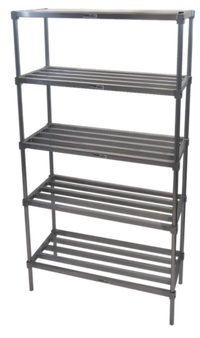 Adjustable Tubular Aluminum Shelving Kit with 5 Shelves, 42 in. W x 24 in. D x 72 in. H