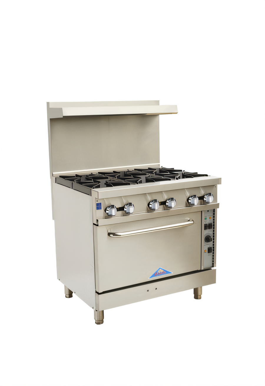 Product image #1 for Comstock-Castle CCR6-C 36-Inch Restaurant Gas Range with 6 Open Burners and Convection Oven
