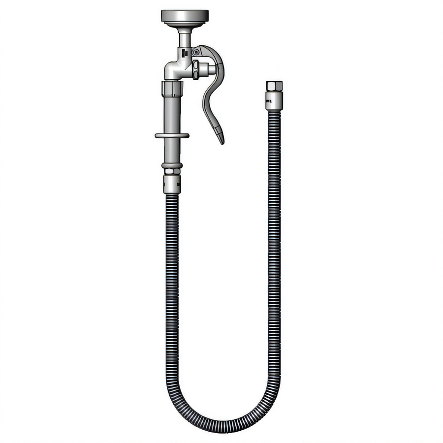 Product image #1 for 44-Inch Flexible Stainless Steel Pre-Rinse Replacement Hose with Spray Valve and Adapters