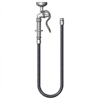 44-Inch Flexible Stainless Steel Pre-Rinse Replacement Hose with Spray Valve and Adapters