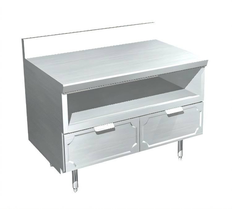 Product image #1 for La Rosa Refrigeration 42 Inch x 28 Inch 304 Stainless Steel Dry-Drawer Utility Stand with Undershelf and Rear Splash