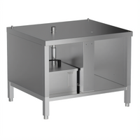 Stainless Steel Open Cabinet Stand with Side Runners and Fat Container, 7 GN 1/1