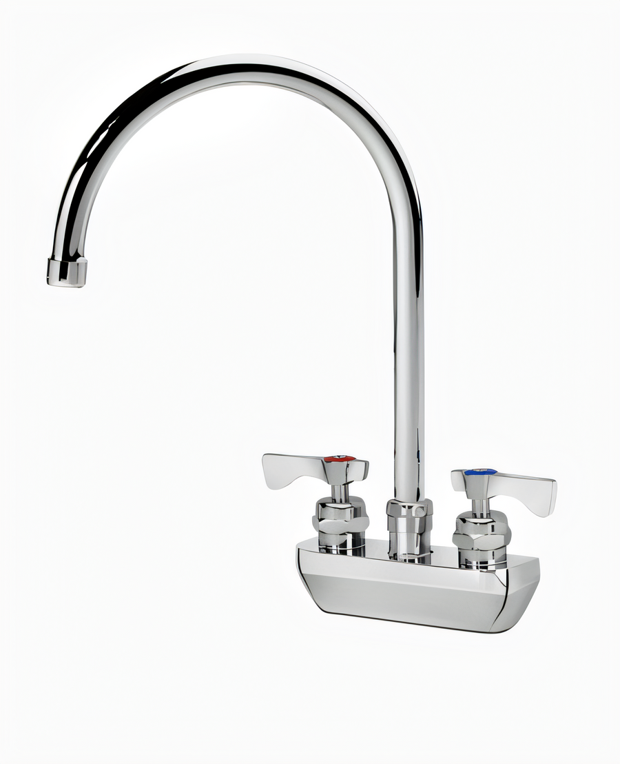 Product image #1 for Krowne Royal Series Low-Lead Splash-Mounted Gooseneck Commercial Faucet, 8-1/2 Inch Spout, 4 Inch Centers