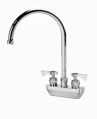 Krowne Royal Series Low-Lead Splash-Mounted Gooseneck Commercial Faucet, 8-1/2 Inch Spout, 4 Inch Centers
