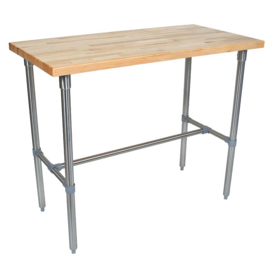 Product image #1 for John Boos Cucina Classico 48-Inch x 30-Inch Maple Edge Grain Island Work Table with Stainless Steel Legs