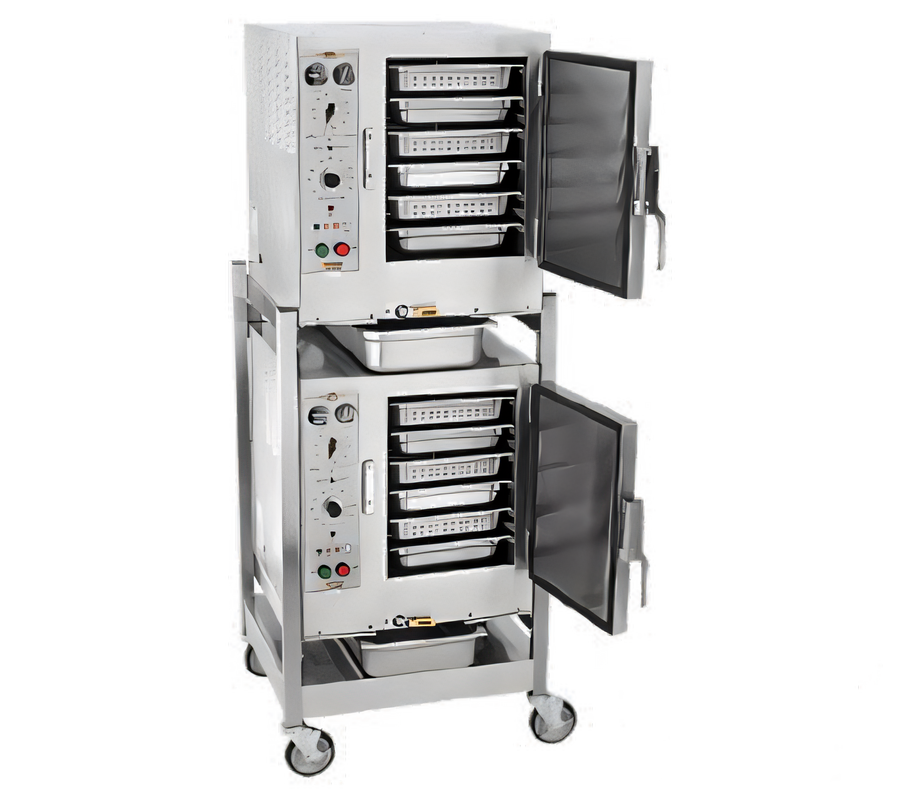 Product image #1 for AccuTemp Steam'N'Hold 2-Cavity Connectionless Electric Vacuum Steamer with Stand and Casters, 12 Full-Size Pan Capacity