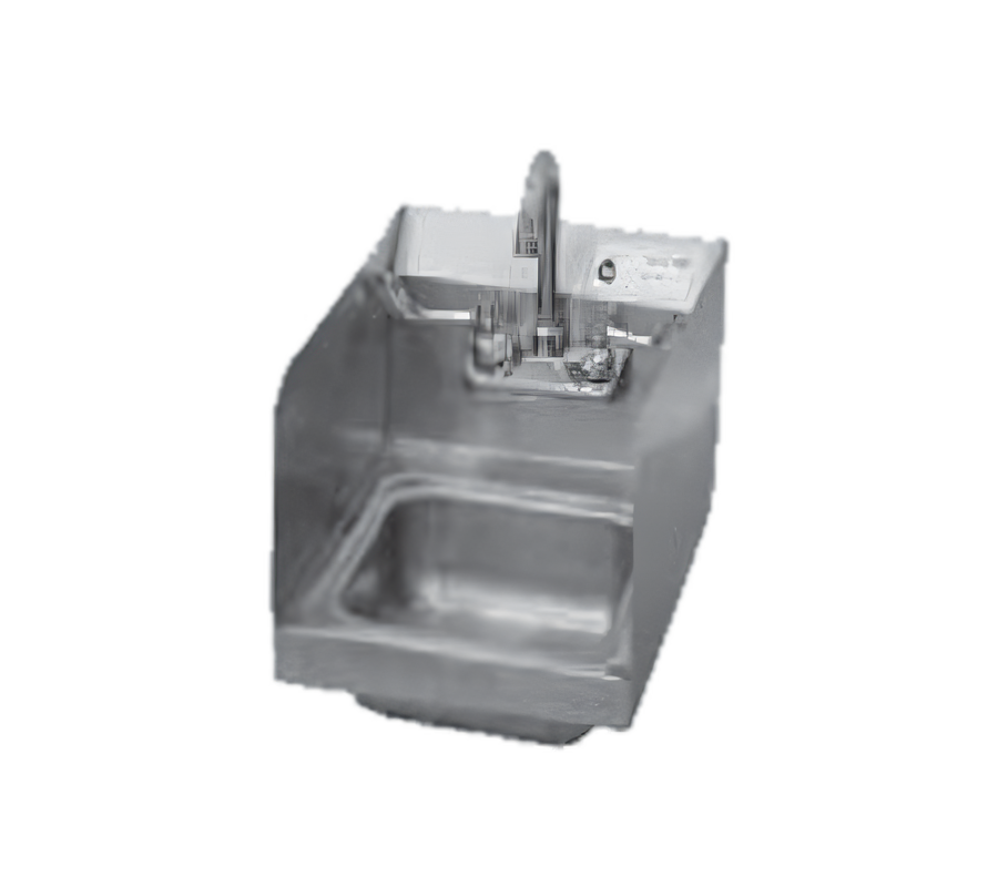 Product image #1 for Serv-Ware Wall-Mounted Stainless Steel Hand Sink with Double Splash Guards and Faucet, 12 x 16 x 12.5 Inches