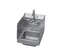 Serv-Ware Wall-Mounted Stainless Steel Hand Sink with Double Splash Guards and Faucet, 12 x 16 x 12.5 Inches