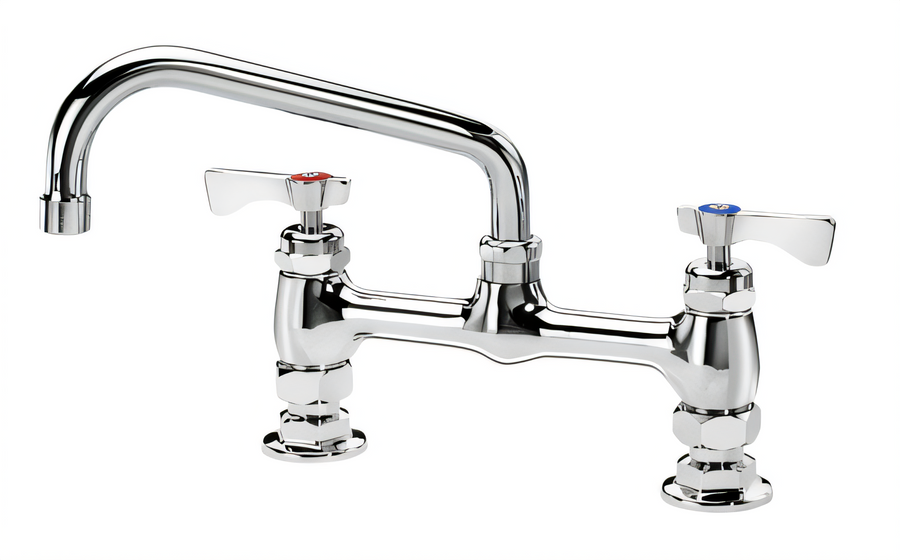 Product image #1 for Krowne Royal Series 8" Raised Deck Mount Faucet with 8" Swing Spout, Wristblade Handles, 1.5 GPM Aerator