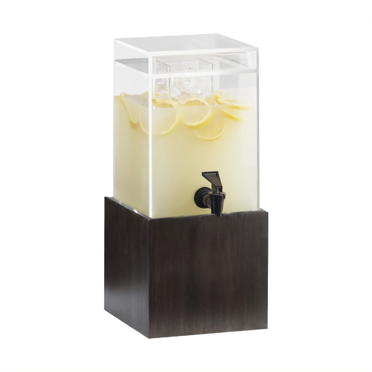 Product image #1 for Cal-Mil Midnight Bamboo 1.5 Gallon Square Infusion Beverage Dispenser with Drip Tray