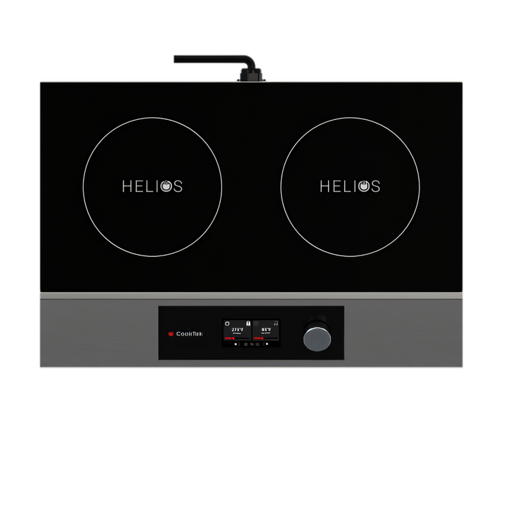 Product image #1 for CookTek Helios Touch Side-to-Side Double Hob Freestanding Induction Cooktop, 2.5 kW Per Hob, 200-240V