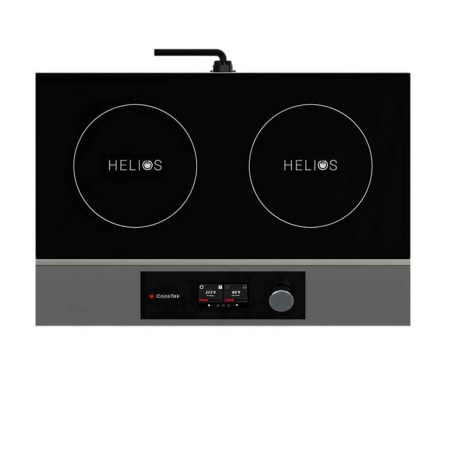 Product image #1 for CookTek Helios Touch Side-to-Side Double Hob Freestanding Induction Cooktop, 2.5 kW Per Hob, 200-240V