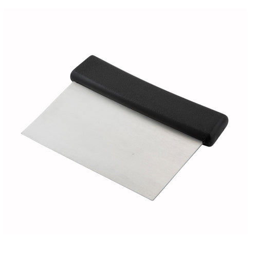 Product image #1 for Winco 6 Inch x 3 Inch Stainless Steel Dough Scraper with Black Plastic Handle