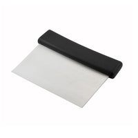 Winco 6 Inch x 3 Inch Stainless Steel Dough Scraper with Black Plastic Handle