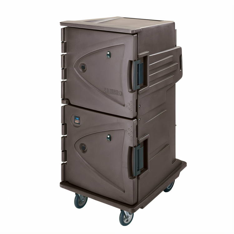 Product image #2 for Cambro Camtherm Tall Profile Electric Hot-Only Holding Cart, Double Door, Celsius, Granite Sand