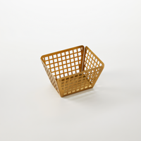 American Metalcraft Gold Rectangular Laser-Cut Fry Basket, 5 x 4 x 3 Inches