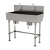 Thumbnail image #1 for Advance Tabco 40-Inch Wide 2-Station Knee-Operated Floor-Mounted Hand Wash Sink with Gooseneck Spouts