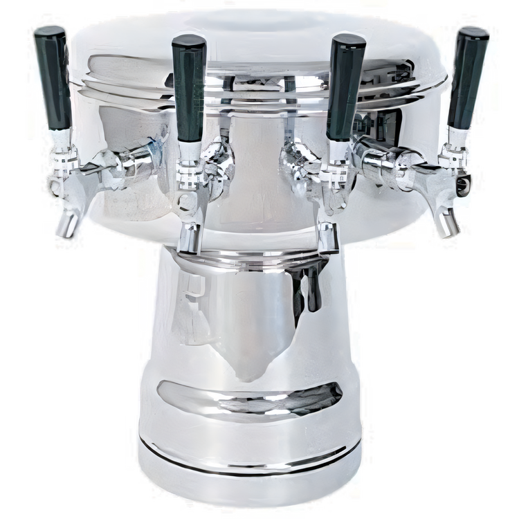 Product image #1 for Micro Matic USA Mushroom Countertop Air-Cooled Draft Beer Tower with 4 Stainless Steel Faucets