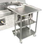 Thumbnail image #1 for Town Equipment 229201 Mobile Stainless Steel 3-Shelf Spice Shelf for Wok Ranges, Straight Back, 24 x 26 x 34 Inches