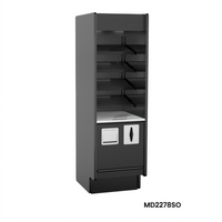 Fusion Ambient Inline Packaging Counter with LED Lights, Adjustable Shelving, and Trash Chute