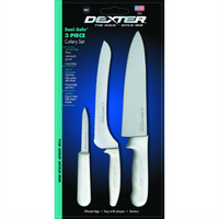 Dexter Russell Sani-Safe 3-Piece Kitchen Knife Set with White Polypropylene Handles