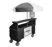 Camcruiser® Granite Green Vending Cart with 3 Countertop Wells and 72-Inch Umbrella