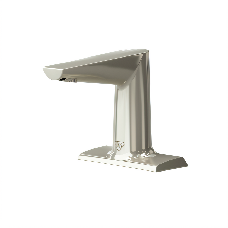 Product image #1 for T&S Brass WaveCrest Electronic Sensor Medical Touchless Faucet, 4-Inch Deck Mount, Brushed Nickel, 0.5 GPM
