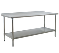 Deluxe Series 108-Inch x 24-Inch Stainless Steel Work Table with Rear Upturn and Adjustable Undershelf