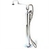 Thumbnail image #1 for T&S Brass Chrome-Plated Brass Combination Kettle Filler and Spray Stanchion, Floor-Mounted