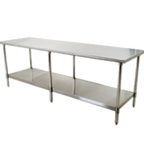 Thumbnail image #1 for Eagle Group Budget Series T24108SB 108 x 24-Inch 430 Stainless Steel Work Table with Adjustable Undershelf