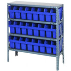 Thumbnail image #1 for Quantum 1239-SB801 Stationary Wire Shelving Unit, 4 Shelves, 24 Bins, Galvanized Steel, 36 x 12 x 39 Inches