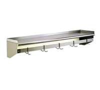 Eagle Group 96-Inch x 10-Inch Wall-Mounted Stainless Steel Wall Shelf with Pot Rack and Removable Hooks