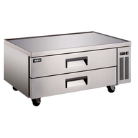 Omcan USA 48-Inch Wide 2-Drawer Refrigerated Chef Base Equipment Stand, Self-Contained Side-Mount, Stainless Steel