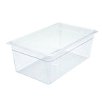 Thumbnail image #1 for Winco Poly-Ware SP7108 Full-Size Clear Polycarbonate Food Pan, 7-3/4-Inch Deep, -40°F to 210°F Case of 12
