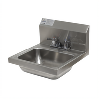 Advance Tabco 7-PS-20 Wall Mounted Hand Sink with Deck-Mounted Faucet and Basket Drain, 14 x 10 x 5 in Bowl
