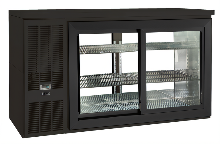 Product image #2 for Perlick SDPS60 Two-Section Pass-Thru Sliding Glass Door Back Bar Cooler, 60 Inch, Self-Contained Side-Mount Refrigeration