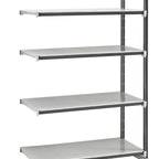 Thumbnail image #1 for Cambro Camshelving® Elements EXA183664S4480 4-Tier Solid Add-On Shelving Unit, 18 x 36 x 64 Inches, Speckled Gray