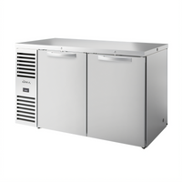 True Premier Bar 60-Inch Pass-Thru Two-Section Back Bar Cooler with 4 Solid Locking Doors, Stainless Steel
