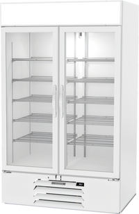 Beverage-Air MarketMax IQ 47-Inch 2-Section Glass Door Refrigerated Merchandiser, White, Electronic Smart Lock