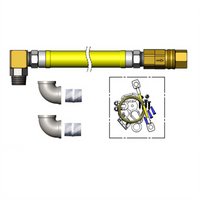 Safe-T-Link 48 Inch Coated Gas Connector Hose with 1 Inch NPT Ends, Quick Disconnect, Swivelink Fitting, and Restraining Cable Kit