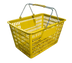 Thumbnail image #1 for Omcan Plastic Shopping Hand Basket with Coated Steel Handles, Yellow, 50 lb Capacity
