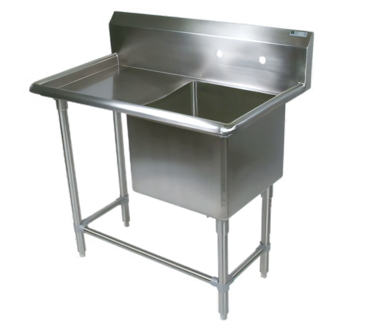 Product image #1 for John Boos Pro-Bowl 1-Compartment Sink with Left Drainboard, 14-Gauge Stainless Steel, and Legs