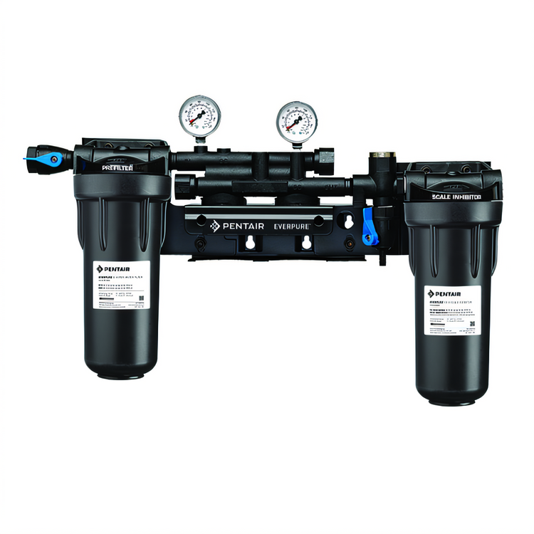 Product image #1 for Everpure High Flow CSR Twin Water Filtration Manifold with 10" Prefilter, ScaleStick, and 3/4" FNPT Connections