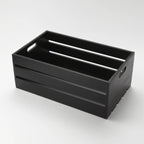 Thumbnail image #1 for American Metalcraft WTBL20 Full-Size Rectangular Wooden Serving Crate, Black, 20-1/2 x 12-1/2 x 8 Inches Case of 2