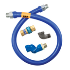 Thumbnail image #1 for Dormont Manufacturing Dormont Blue Hose 1675BPQS60 3/4" I.D. x 60" Moveable Gas Connector Hose, Blue PVC-Coated Stainless Steel, Quick Disconnect