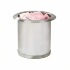 Thumbnail image #1 for Dispense-Rite TCD-1 Built-In Stainless Steel Condiment Holder, Small, 6-3/4" Diameter x 6-1/4" Deep, Without Dividers