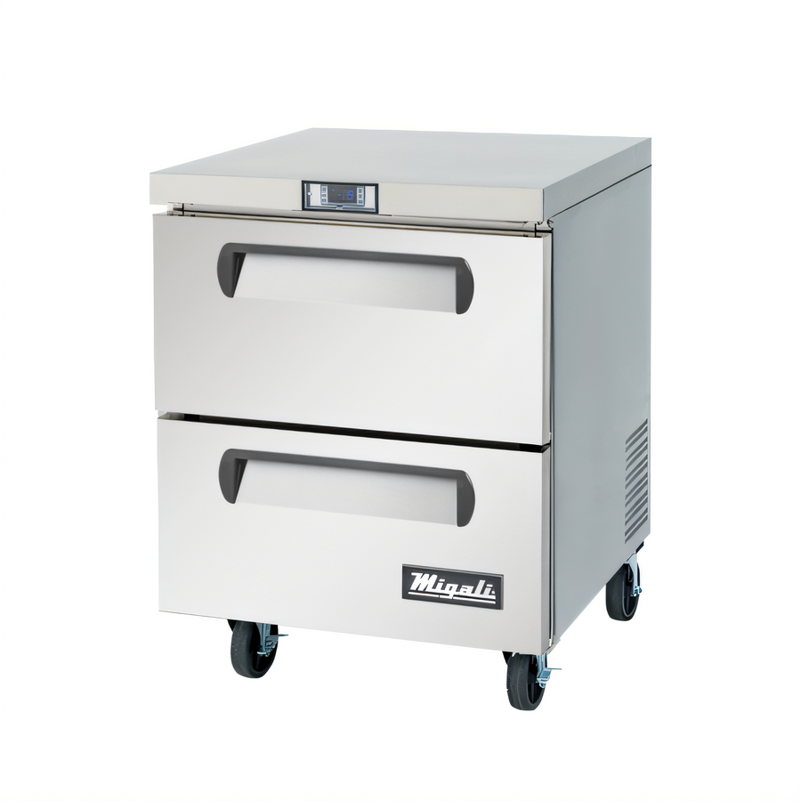 Product image #1 for Migali Competitor Series 27-Inch Undercounter Worktop Freezer with 2 Drawers, 6.5 Cu. Ft., Stainless Steel