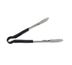 Thumbnail image #1 for 12 Inch Black One-Piece Scalloped Edge Utility Tongs with Poly-Coated Handle